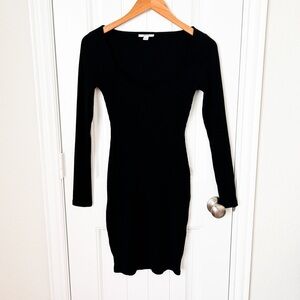 Bar III Black Ribbed Knit Bodycon Dress Size XS